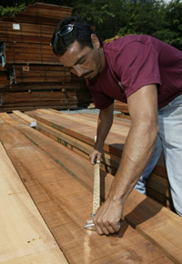 Picking lumber at J Gibson McIlvain