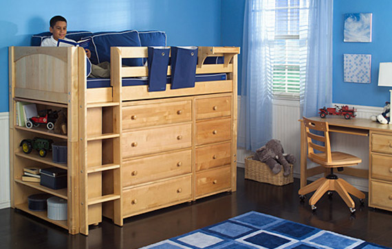 boys midloft storage bed with drawers by maxtrix